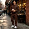 Men's Casual Loose Fit Color Hoodie and Sweatpants Set for Everyday Wear