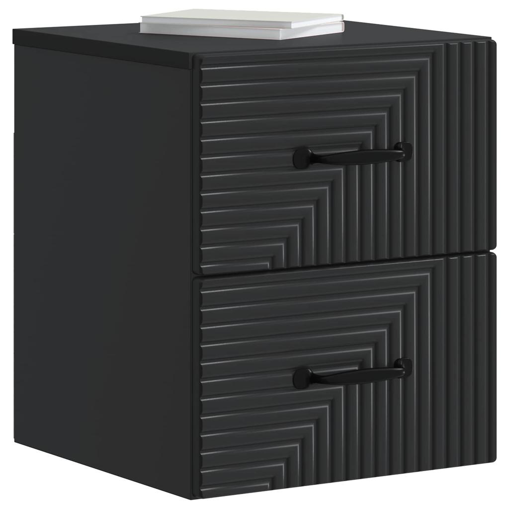 Wall Mounted Nightstand Black 34.5 x 33 x 40 cm