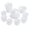 Suet Jade White Porcelain Tea Set Light Blue Gift Box China White Kung Fu Tea Set Business Gift