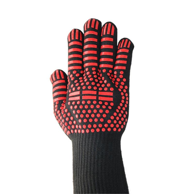 BBQ Gloves High Temperature Resistance Oven Mitts 800 Degrees Fireproof Barbecue Heat Insulation Microwave Oven Gloves