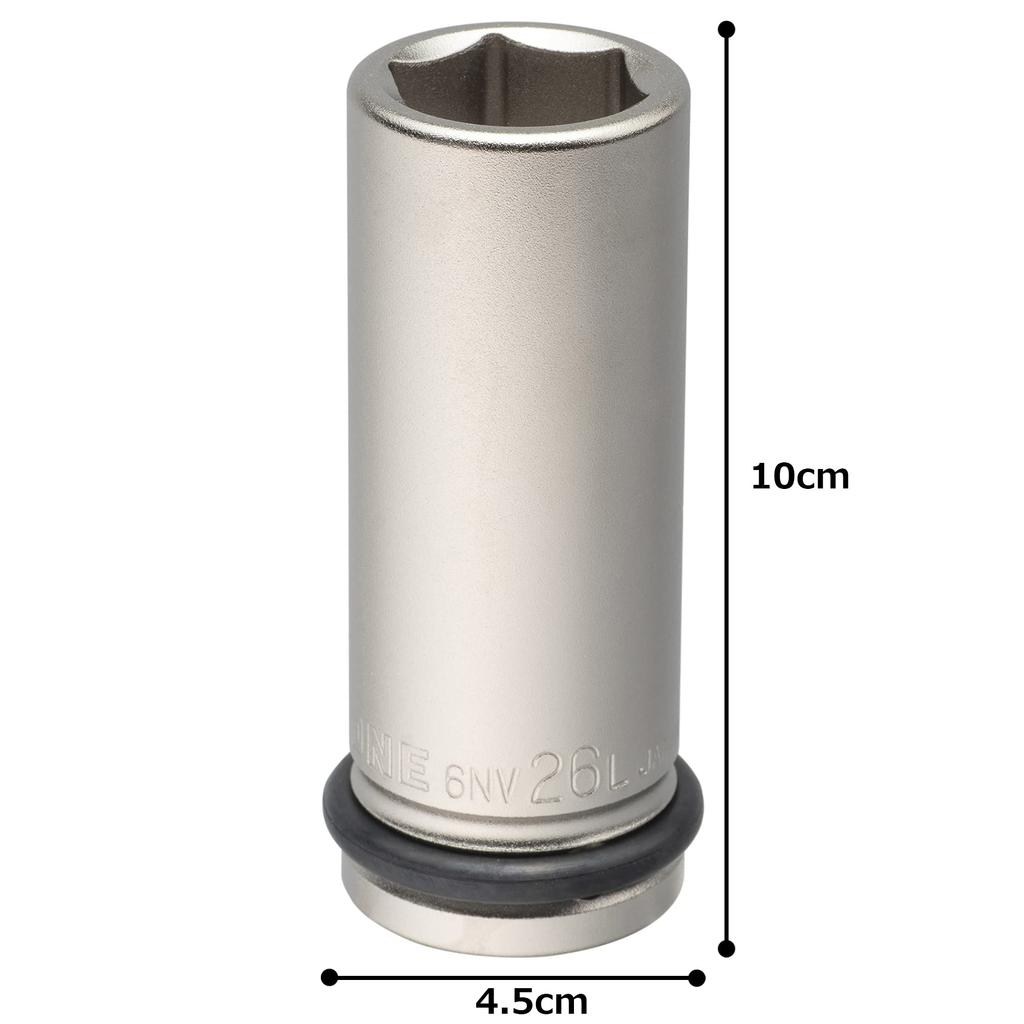 Tone HP6NV-26L Long Impact Socket, 19.0mm (3/4") Drive, 26mm Width