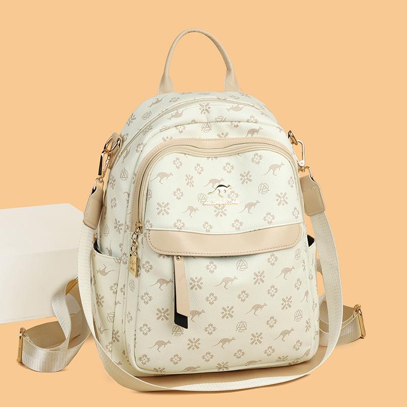 Schoolbag Bag Women's 1011 New Printing Fashion Trendy Single Shoulder Double Shoulder Three-purpose Multi-functional Large-capacity Travel Backpack