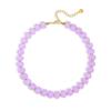 Adjustable Collarbone Necklace with Bold Rounded Resin Beads, Lobster Clasp, Extension Chain and Gold-Tone Spacers