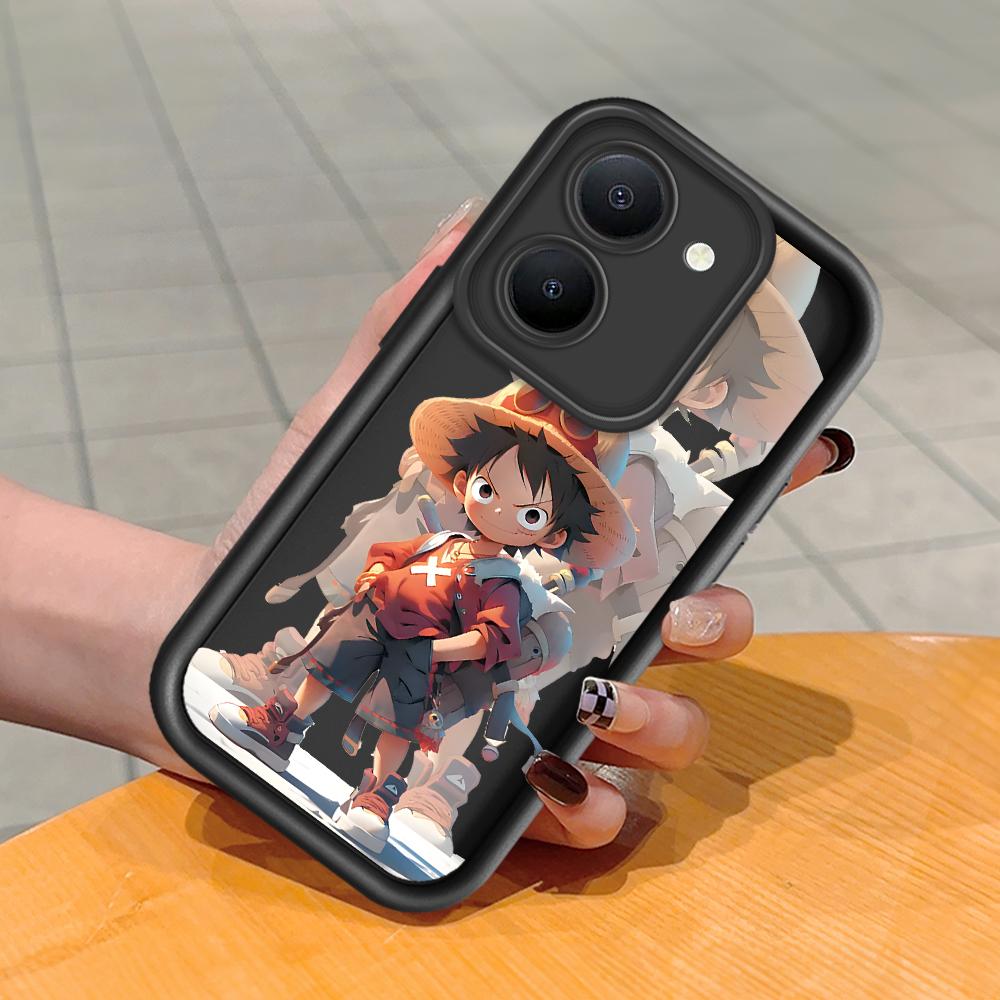 Model de imprimare cu scară pătrată din silicon moale Carcasă pentru telefon Acoperă completă Cameră de protecție antișoc Carcasă din cauciuc pentru Vivo