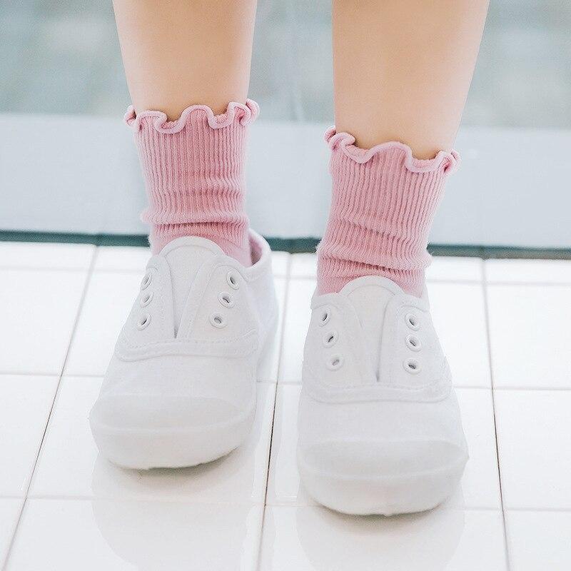 Herfst Baby Meisjes Jongens Effen Witte Zachte Katoenen Sokken Peuters Kinderen Ruche Prinses Kousen voor 1-10Y Pasgeboren Kinderen Baby