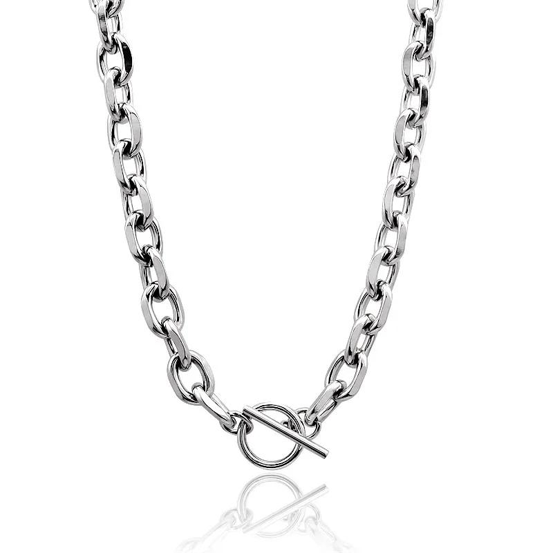 

Stainless Steel 11mm Wide Rolo Link Chain Necklace Choker Bevel Edge Chain High Polished by Hand Hip Hop Punk DIY Jewelry Length 19cm long bracelet