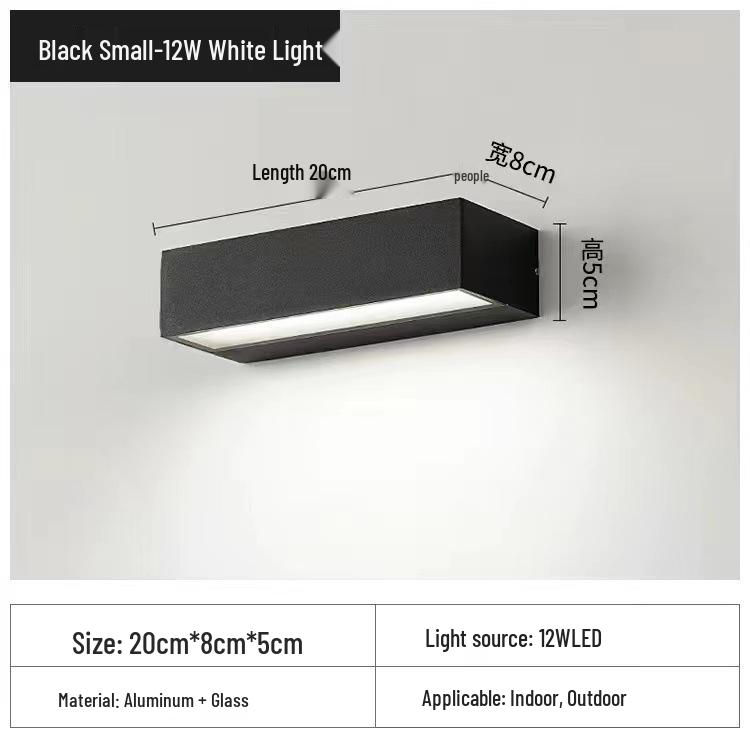 Wasserdichte Außenwandleuchte für Terrasse oder Schlafzimmer - Minimalistisches Design