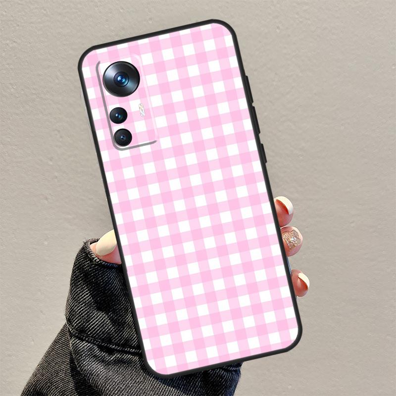 Pastell-Karo-Hülle für Xiaomi 13 Pro 11T 12T 12 Lite 12X POCO F5 Pro X3 X5 M6 Pro X4 F4 GT F3 M5s Funda