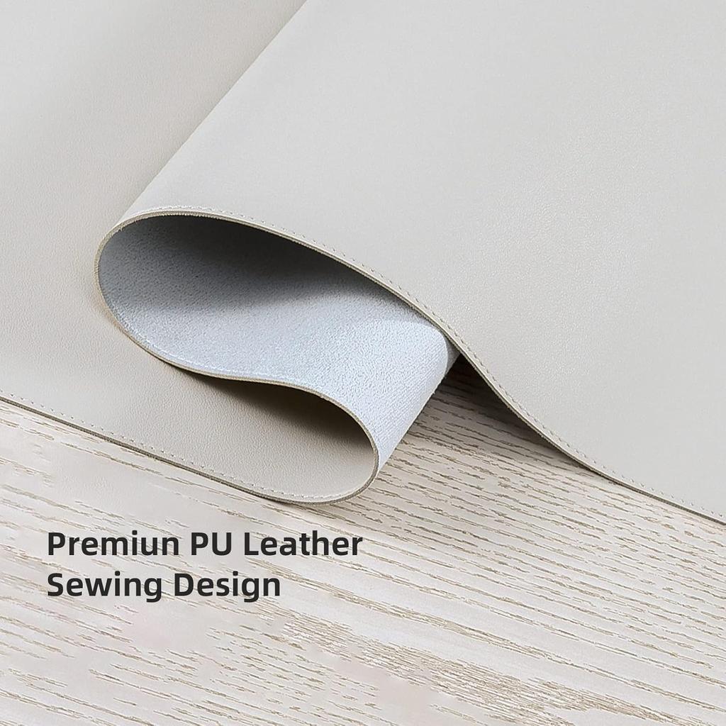 Leather Desk Pad Blotter,Wolaile 36x17 inch Big Keyboard Mouse Pad,Waterproof Non-Slip Writing Desk Computer Mat Desktop Protector for Office