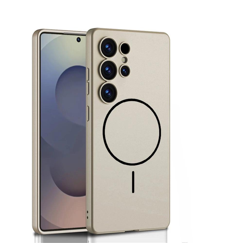 

Магнитный чехол для беспроводной зарядки из пластика и твердого корпуса Galaxy S25 Ultra для Samsung Galaxy S25 Ultra, защитный чехол Galaxy S25 Ultra