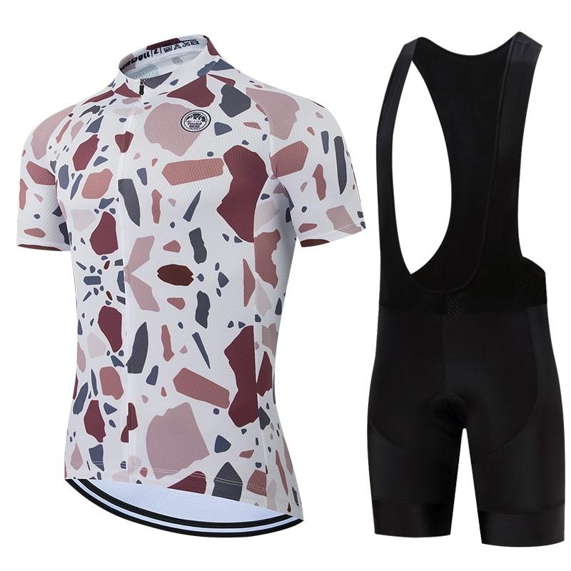 Men's Sportswear MTB Cycling Bib Shorts Kit Bike Clothes Summer Breathable Bicycle Clothing Maillot Summer Breathable Cycling Suit Set