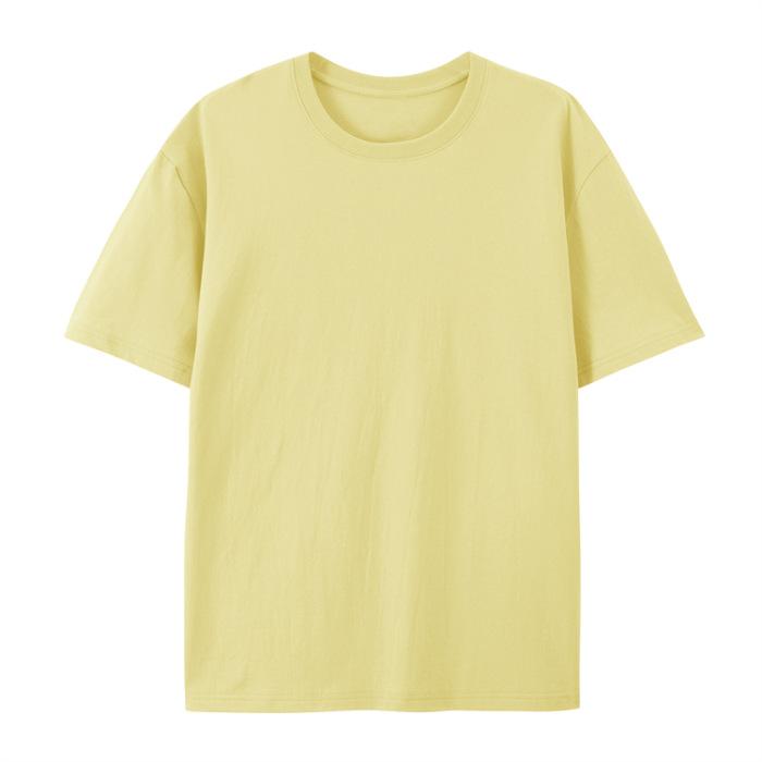 Milk Yellow Cotton Short-sleeved T-shirt Women's New Summer American Loose Niche Design Half-sleeved Top Ins