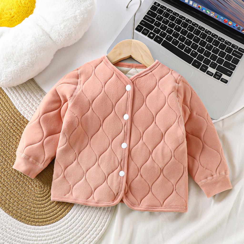 Children's Warm Autumn Winter Boys Three-layer Quilted Girls Thickened Jacket Cotton Clothes Children Clothing