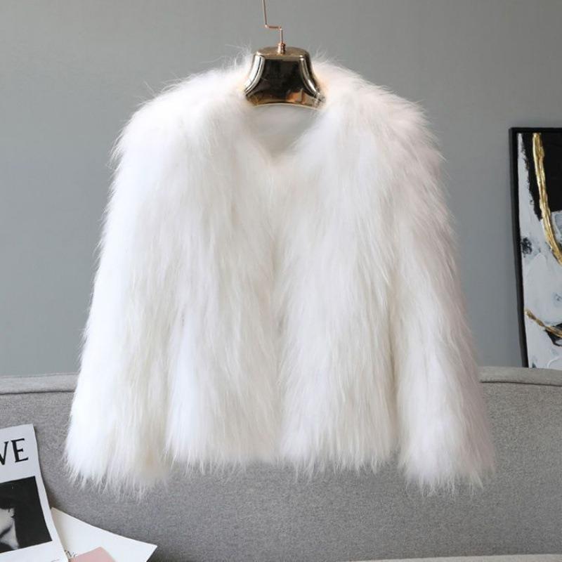 Imitation Fox Fur Imitation Leather Jacket Women's New Autumn and Winter Short Slim Fashion Light Fluff