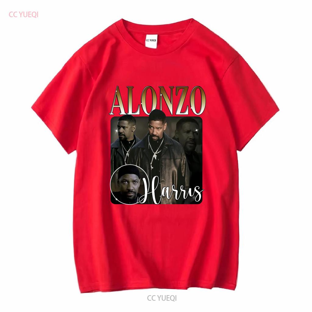 Training Day Denzel Washington Alonzo Harris Maglietta Film Cotone Nero vintage Lavata moda Leggermente grafica Alla moda Casual