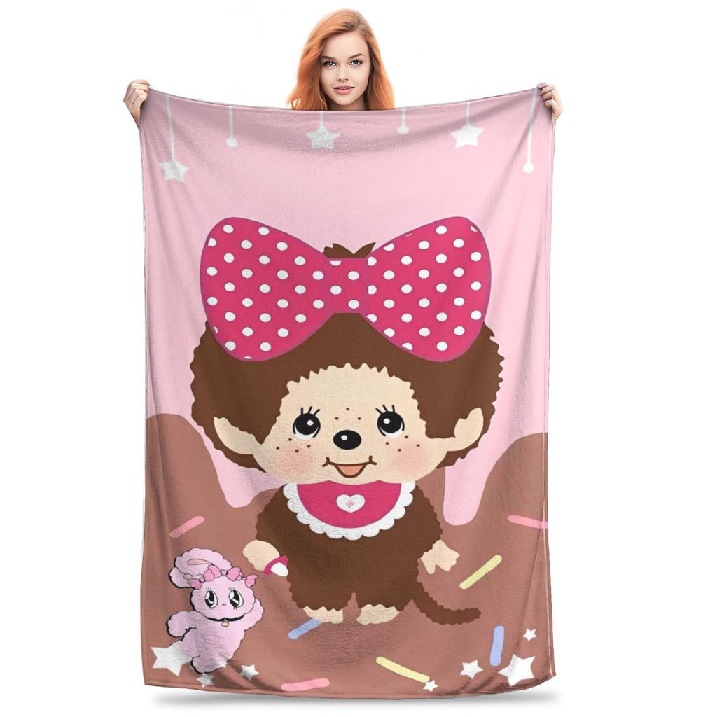 Monchhichi Decke Qualität Weich Bettwäsche Überwürfe Winter Mädchen Jungen Outdoor Lustige Tagesdecke