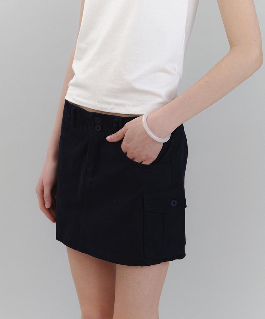 Laminez Pocket Cargo Skirt - Navy