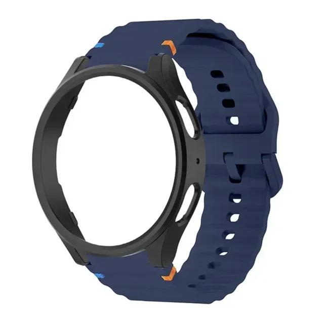 

Чехол+Ремешок для Samsung Galaxy Watch 7 6 5 4 40 44мм Силиконовый официальный ремешок PC Защитная крышка Бампер для Galaxy Watch 4/6Classic Galaxy Watch 7 40mm