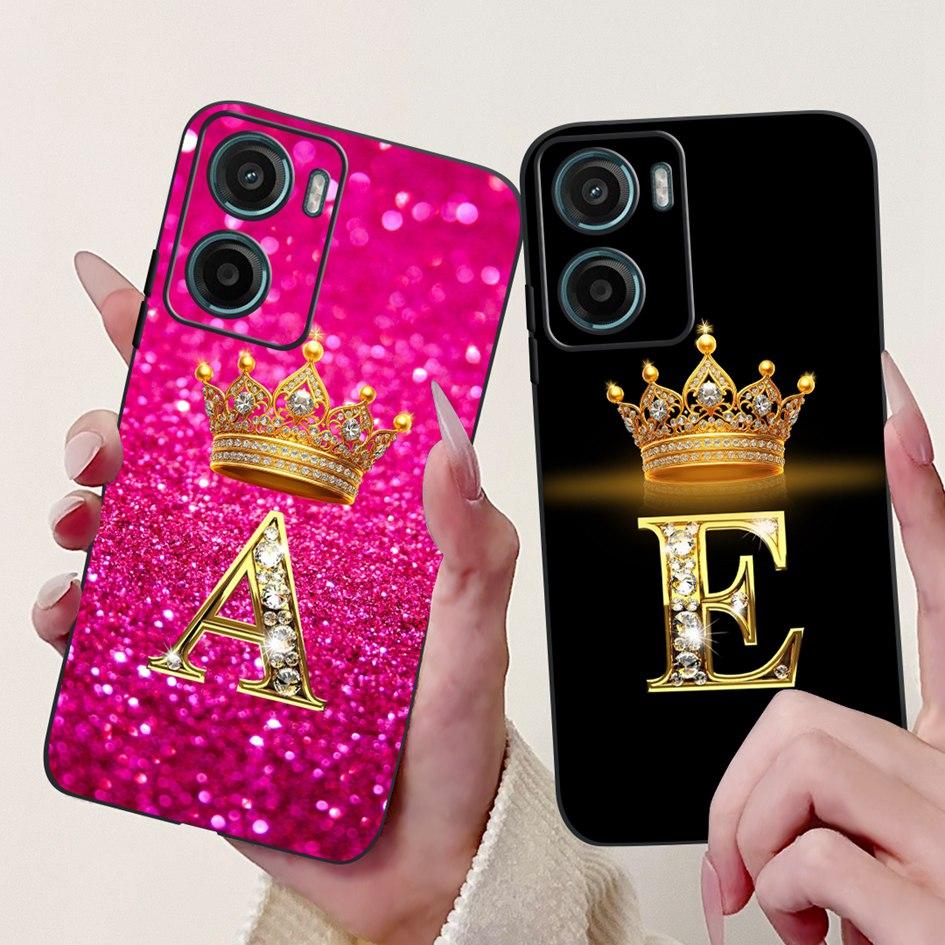 For Motorola Moto G05 Case Moto E15 Cover Fashion Initial Letters Black Silicone Soft Cover For MotoG05 G 05 MotoE15 E 15 Bumper