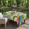 Tropical Palm Leaves Parrot Rectangle Tablecloth for Table Decor Summer Jungle Plant Kitchen Dining Table Cloth Party Decoration