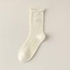 5/10 Pairs Comfortable Casual Autumn Winter Socks for Women Korean Style Instagram Inspired Lace Mid Calf Socks Bow Embroidery Loose Fit Pile Socks