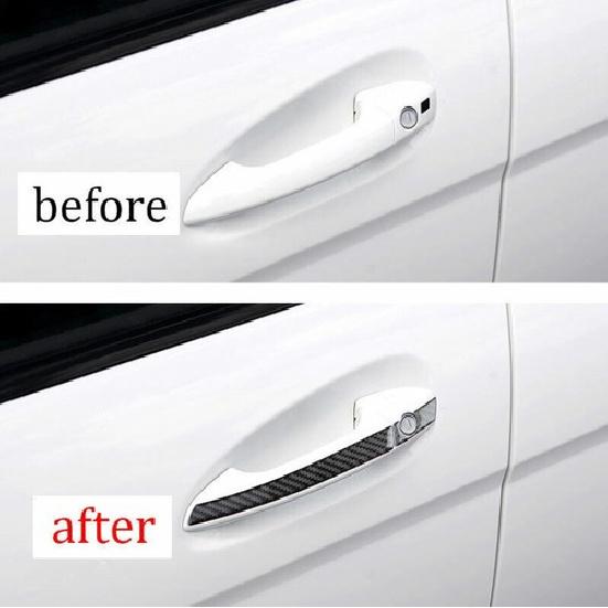 Outside Door Handle Cover Trim 8PCS Fit For Benz E-Class 2009-2015 Carbon Fiber
