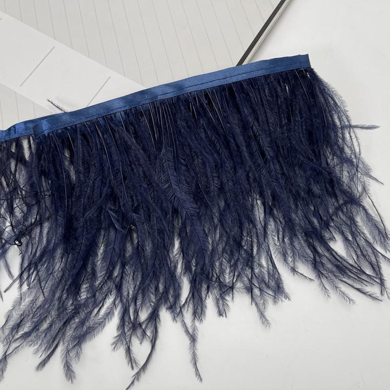 Ostrich Feather Fringe - Various Colors, 10-15cm, 1 Meter for Clothing Accessories