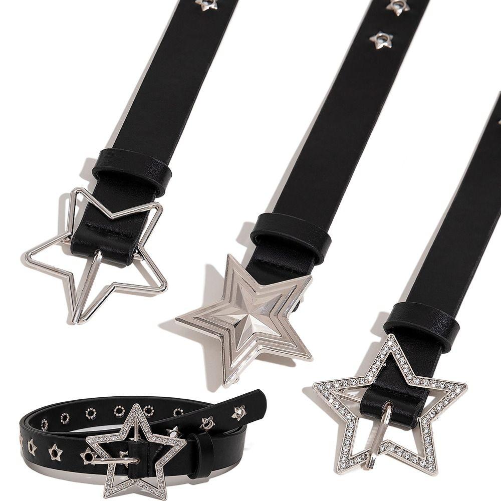 Hip Hop Gothic Leather Belt Punk Waist Band Fashion Pin Buckle Waistband  For Women Man