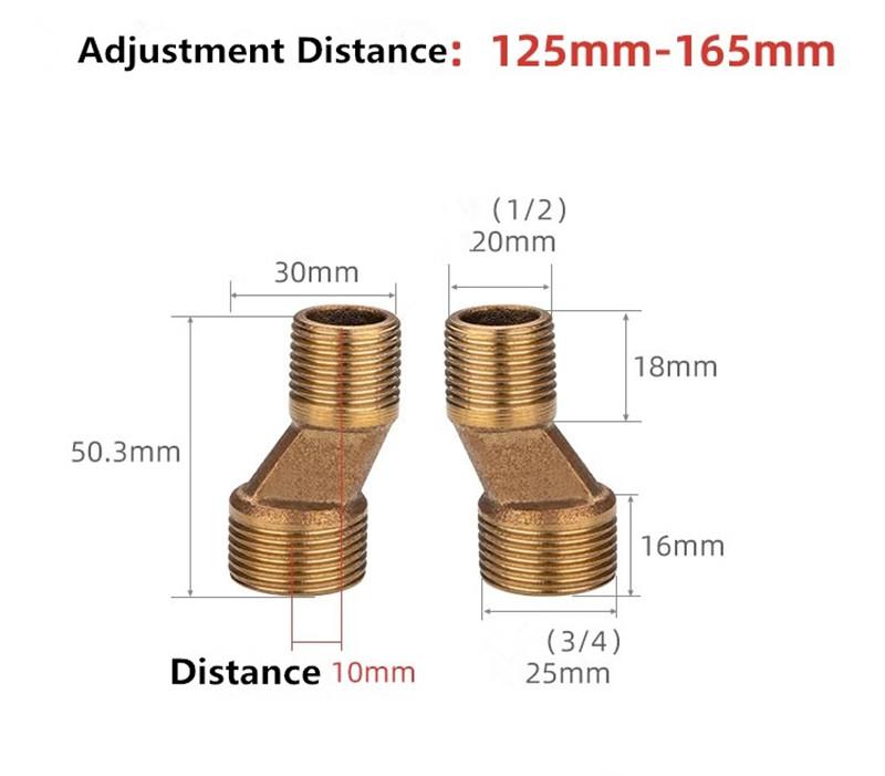 Adjustable Adapter Bathroom faucet shower replace part Solid Brass Wall Mounted Width Replacement Angle Valve Accessories