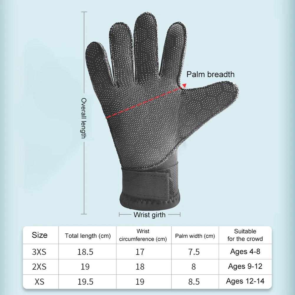 3mm Neoprene Kids Diving Gloves Wetsuit Water Gloves Outdoor Fishing Gloves for Scuba Diving Snorkeling Surfing Spearfishing