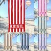Personalized Striped Beach Towel Custom Name/Logo Microfiber Towel Thin Quick Dry Absorbent For Beach Swimming Yoga Bath Sports