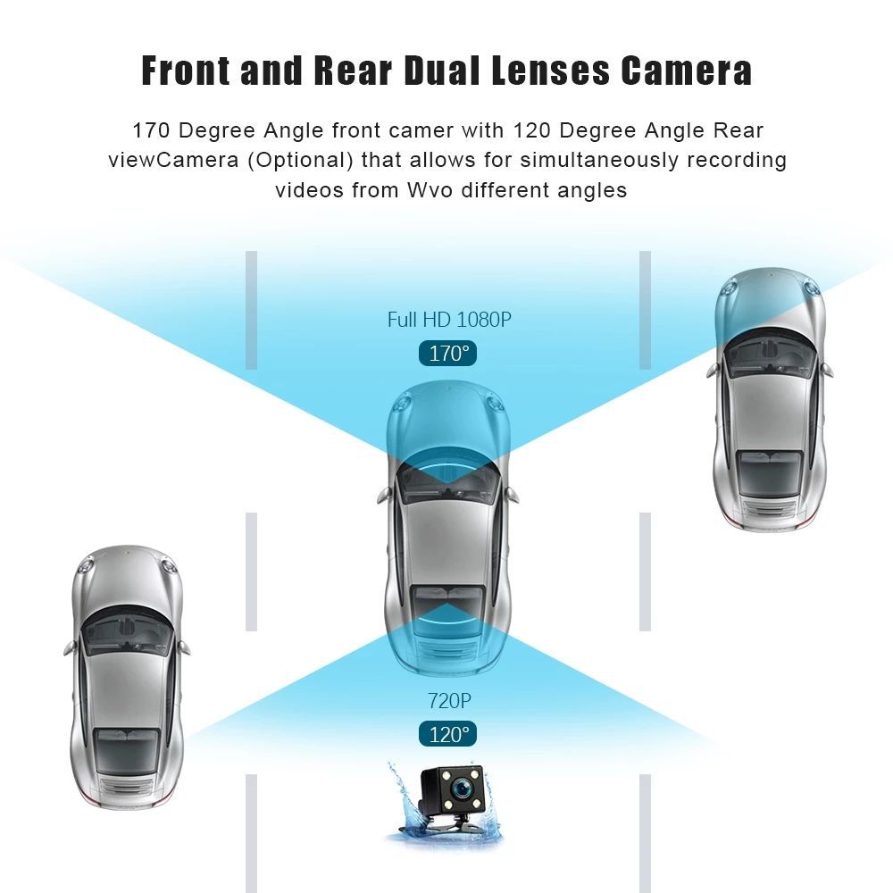 Dual Lens Hidden Dashcam Car Camera HD 1080P Night  Vision Recording Auto DVR Loop Dash Recorder Vehicle Accessories