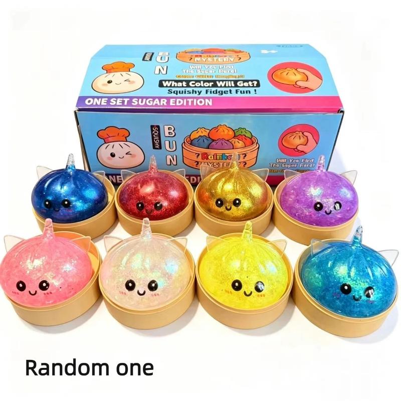 Stress Relief Fidget Toy 1 PCS Dreamy Music Steamer Bun Blind Box Soft Pinch for Adult Office Work Decompression Gift
