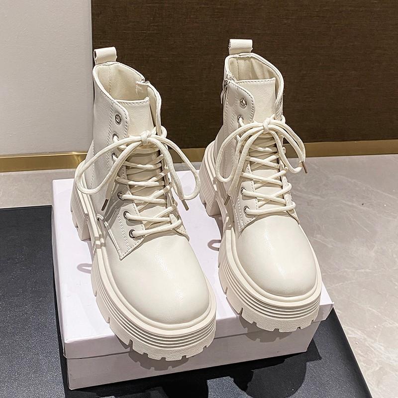 

Черные узкие ботинки Мартин женские новые летние ретро на толстой подошве универсальные тонкие маленькие ботильоны на платформе 40