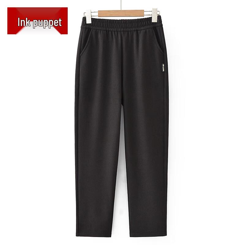 Damen Übergröße Fleecegefütterte High-Waist Straight-Leg Hose