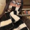 Red Stripe Soft Wool Knitted Scarf Women Winter Korean Thick Warm Scarf Fashion Y2K Harajuku Scarf Shawl Christmas New Year Gift