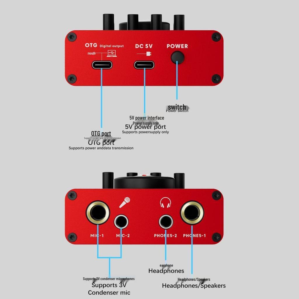 Bluetooth Sound Card for Live Broadcast & Mobile Singing - Compatible with Douyin & Kuaishou