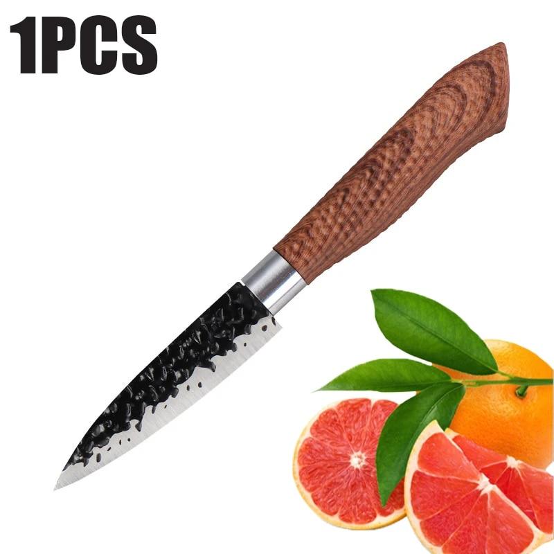 

Кухонные ножи Фруктовый нож Ножи из нержавеющей стали Бытовые острые ножи для чистки фруктов Кухонный маленький нож Кухонные аксессуары красный