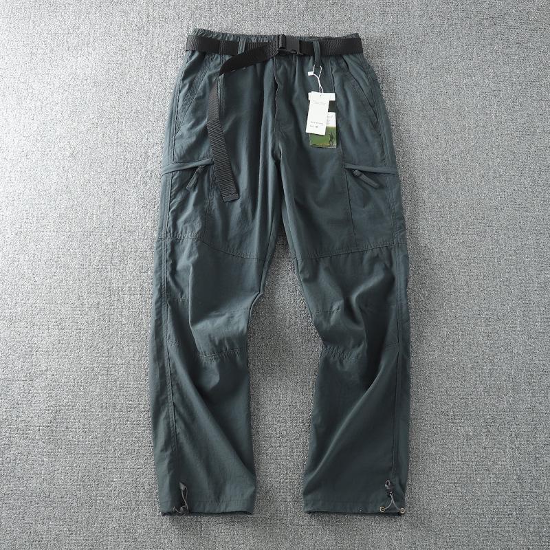 

Мужская уличная ветрозащитная водонепроницаемая рабочая одежда многокарманные брюки прямого кроя с бесплатным ремнем M