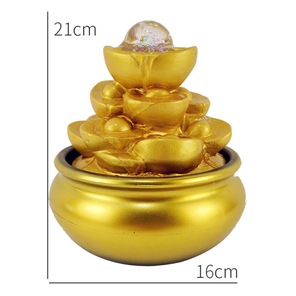 Resin Feng Shui Money Tree Statue Golden Wealth Tree Ornament Gifts for Housewarming Opening Ceremony