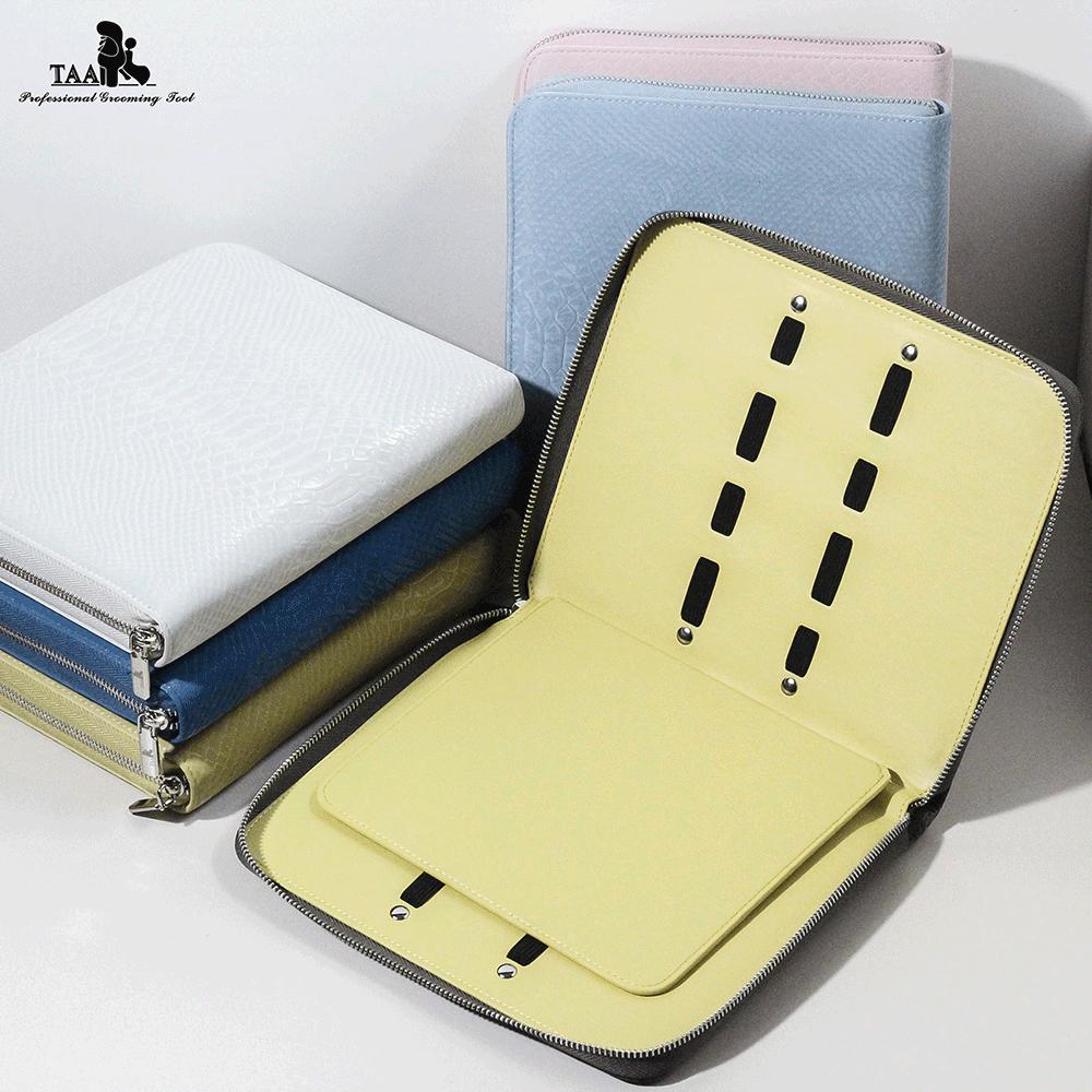 TAA Scissors Bag Pet Scissors Combs Bag Genuine Leather Lining PU Professional Tool Pack Colorful Morandi Pouch Pet Accessories 1