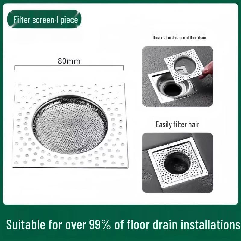

Universal Stainless Steel Bathroom Drain Hair Catcher & Clog Prevention Mesh Cover