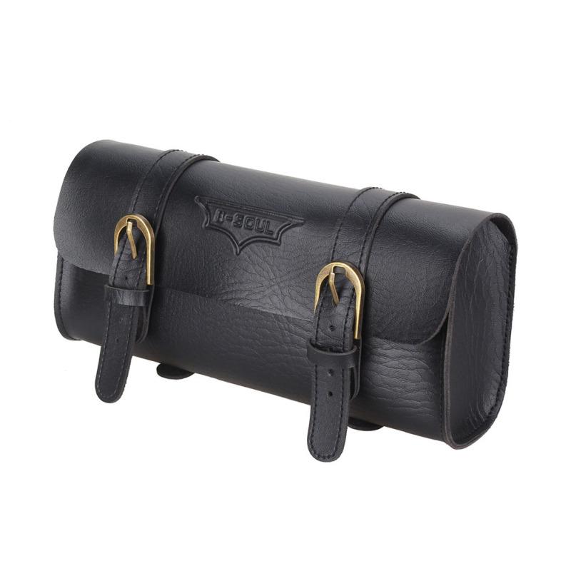 Retro Bicycle Tail Bag PU Leather Cycling Bike Handlebar Saddle Bag Tail Pouch Holder