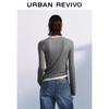 UR2026 Women's Faux Two-Piece Lyocell Shirred Slim Fit T-shirt