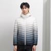 Man Winter Novel Gradient Jacket White Duck Down Men Hooded Ultra Light Sporty Jackets Warm Outwear Parkas Outdoors Coat