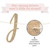 Pre-strung Just Married Banner - No DIY - Gold Glitter Wedding Party Banner in Script - Pre-strung Garland on 6 ft Strand - Gold Wedding Reception