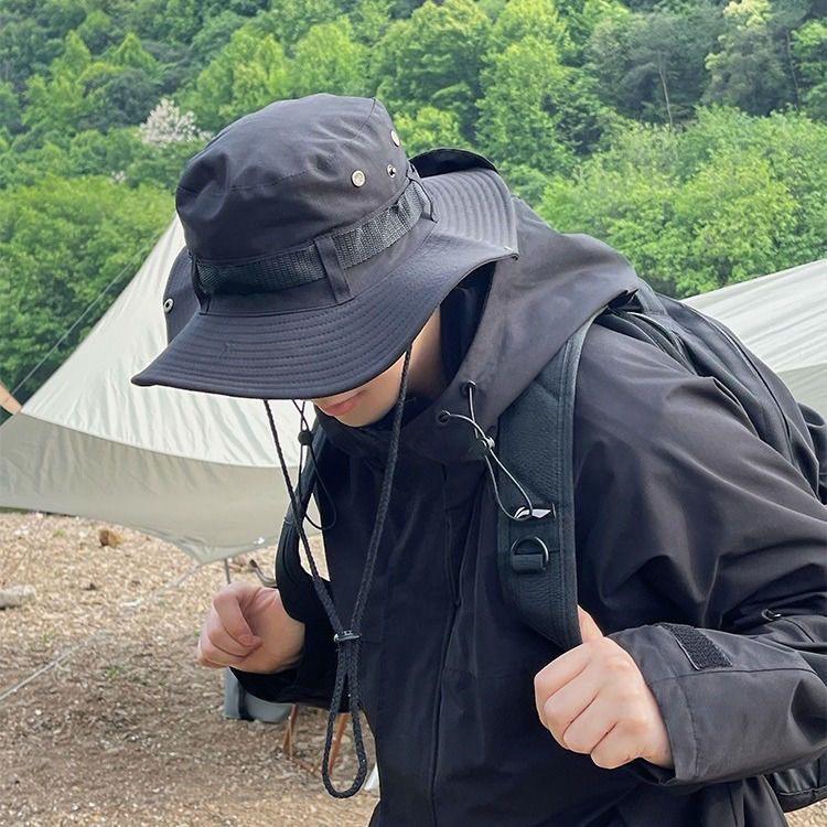 Men's & Women's Spring/Summer Wide Brim Denim Hat: Sun Protection for Camping, Fishing, and Outdoor Travel