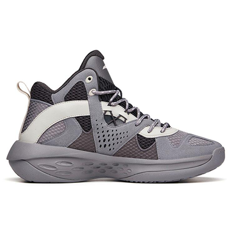 Anta Wind Tunnel 2 Abrasion Resistant Breathable High Top Basketball Shoes Men's Gray 112211620S-2