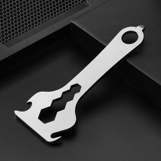 Stainless Steel Bottle Opener Multi Tool Compact Keychain EDC Gadget with Wrench Can Opener Screwdriver Lightweight Bottle Opener Tool