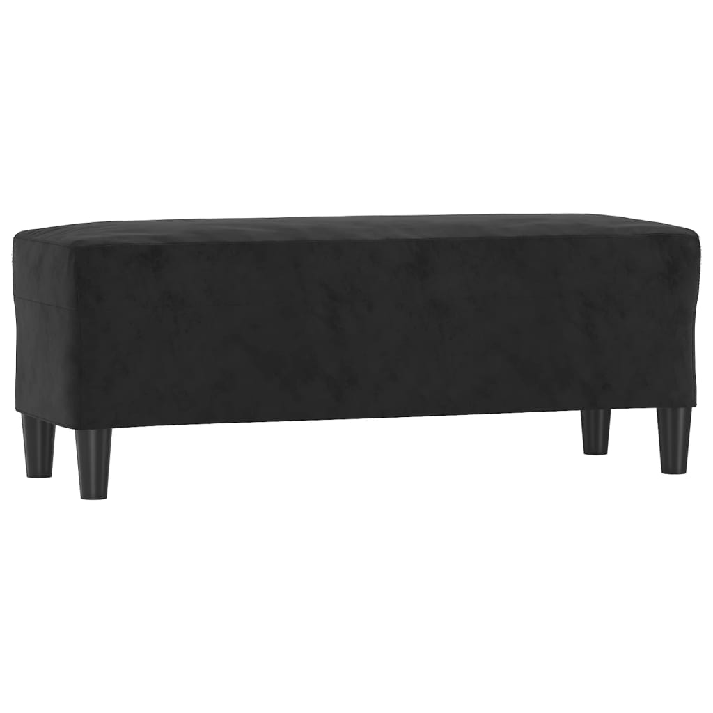 Black Bench 100 X 35 X 41 Cm Velvet